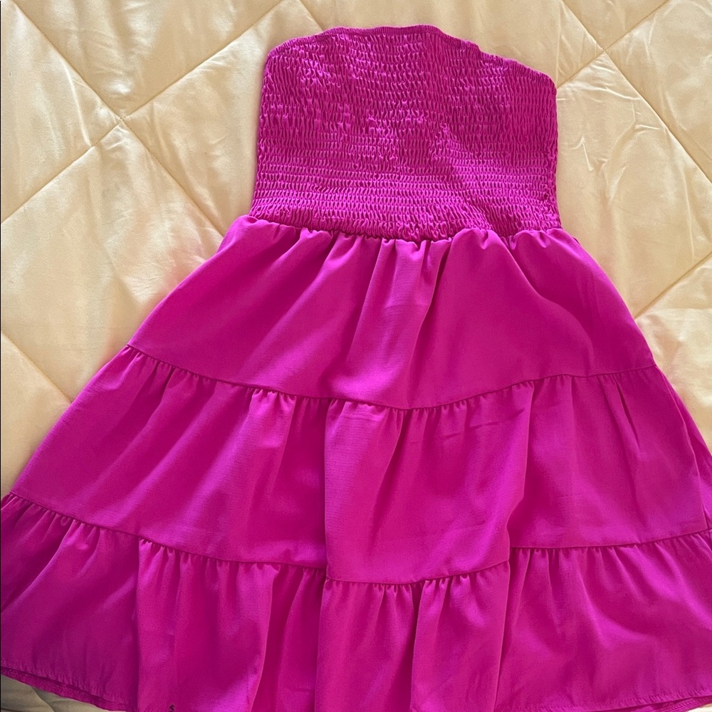 SHEIN Pink Strapless Dress